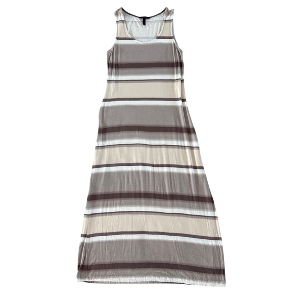 Soma Intimates Sleeveless Maxi Dress Striped Neutral Tones Casual Comfy Small - Picture 1 of 6